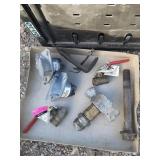 Box of straps, clamps, shut-off and radio