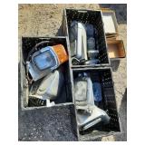 3 boxes various semi lights and housings some