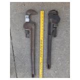 2 Ridge pipe wrenchs. 24' & 20'