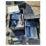 2 boxes office things,  keyboards typewriter and