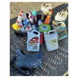 Box of chemicals,  bug killer, lighter fluid ,