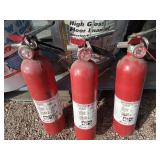 3 Fire Extinguishers, All Needles are in the