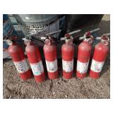 6 Fire Extinguishers,  All Needles are in the