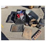 Kitchen stuff, sleeping bag, pizza stone,