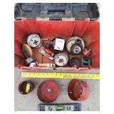 Various hole saws & Craftsman 17 in plastic tool