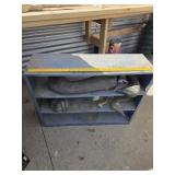 Metal shelf  and various goose decos