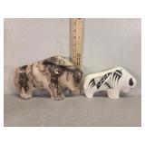 Native american bison pottery