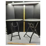 Patio tables (2) one black one brown