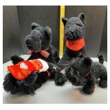 4 Stuffed Scottie Dogs various  Gund & other