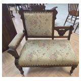 >Antique one arm ladies lounge parlor chair settee