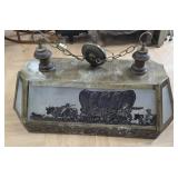 > Pool light western wagon, etched glass, hardwire
