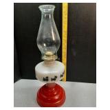 Eagle glass oil lamp with Scottie Dogs