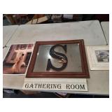 Wall decor large S 34x28 small hydrangea 18x18