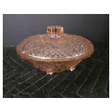 Pink glass candy dish 7'