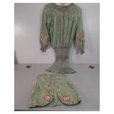 Embroidered mini dress and vest