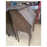 > Antique Tiger Oak Secretary drop front desk