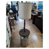 > Vintage milk can floor lamp