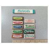 Metal Candy shelf rack advertisements