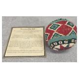 Native Am. Beaded throwing ball, possibly by