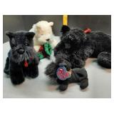 4 stuffed Scottie Dogs  various Ty, Avon & other