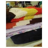 2 Afghans, quilt & large pillow