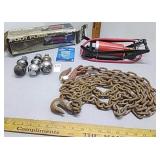 Chain approx 10', Balls 1 7/8' & 2' & foot pump