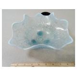 Northwood blue opalescent footed bowl