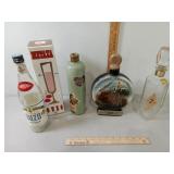 4 Assorted Empty Liquor Decanter or Bottles, Jim