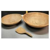 2 Primitive Wood dough bowls
