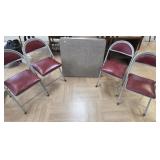 >Folding card table and 4 chairs