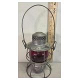 Adams & West, C&N.W. lamp original red glass