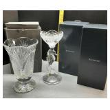 Waterford Crystal 2-seahorse Candlesticks & 1-vase