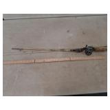 Mid 20th century fishing rod & reel