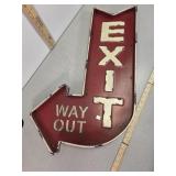 Exit tin sign