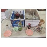 Glassware + Dr Pepper bottle, Oil lamp ++