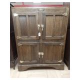 > Herrick Oak refrigerator ice box 56x43x26