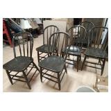 > 6 wood dining chairs dark forest green