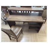 > Wood Desk with oak chair 50x23x38