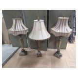 > 3 table lamps, tested working
