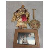 Native Am. Beaded doll with stand, by Dorothy Ann