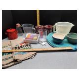 Kitchen placemats towels grilling utensils