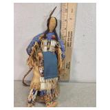 Native Am. Beaded doll with stand, by Dorothy Ann