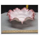 Ruffle Edge  brides bowl blown glass
