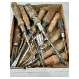 Old wood handled screw drivers