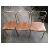 Metal folding chairs with padded seats (3)