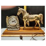 Mantle clock mid century figural horse--seller
