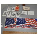 Country music paying cards, army training cards +