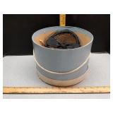 Pill box black hat with net veil in Miller &