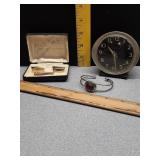 Clock, bracelet, cufflinks & tie bar