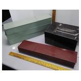 5 metal safe deposit boxes